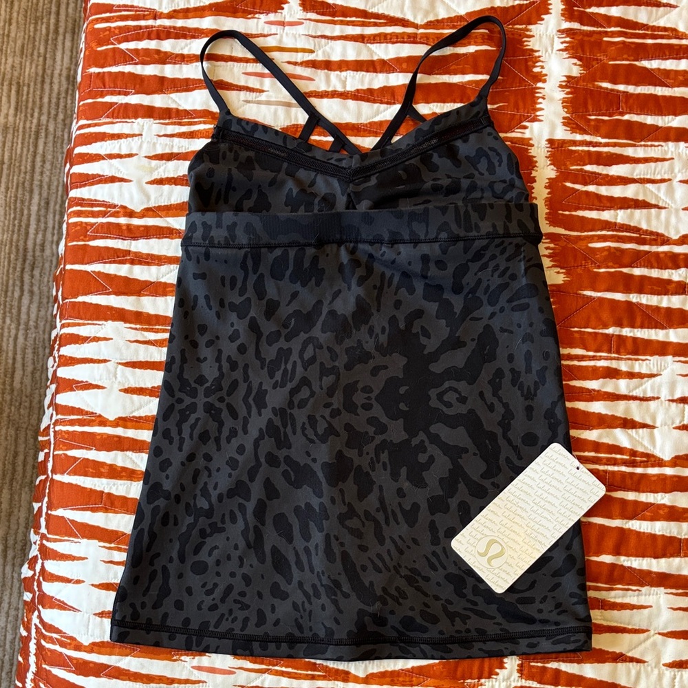 Lululemon Black Leopard Print Athletic Skirt NWT